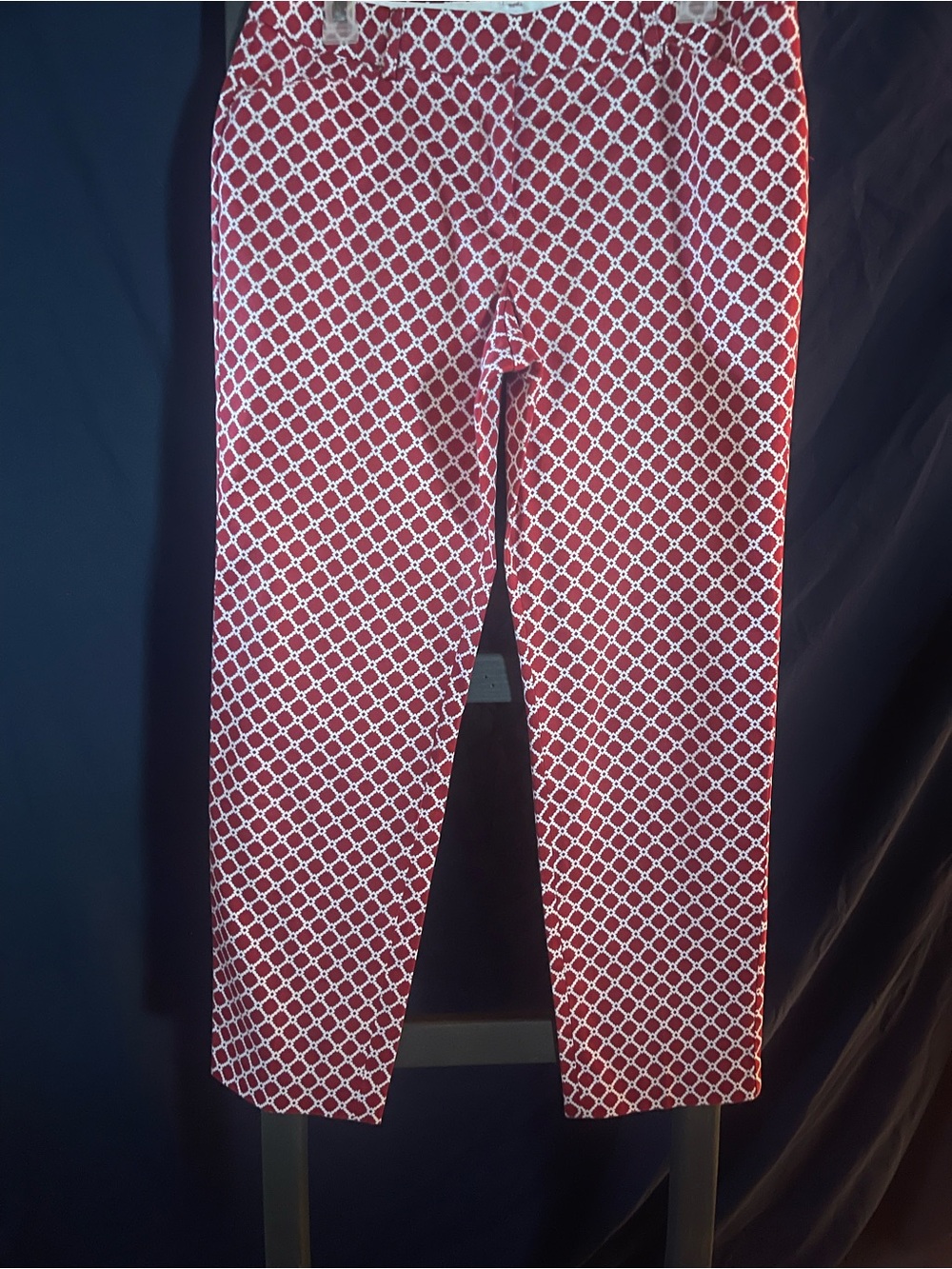 Zac & Rachel Red and White Geometric Print Chinos